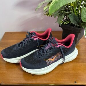 Hoka Women's navy blue Running Sneakers with Pink Accents